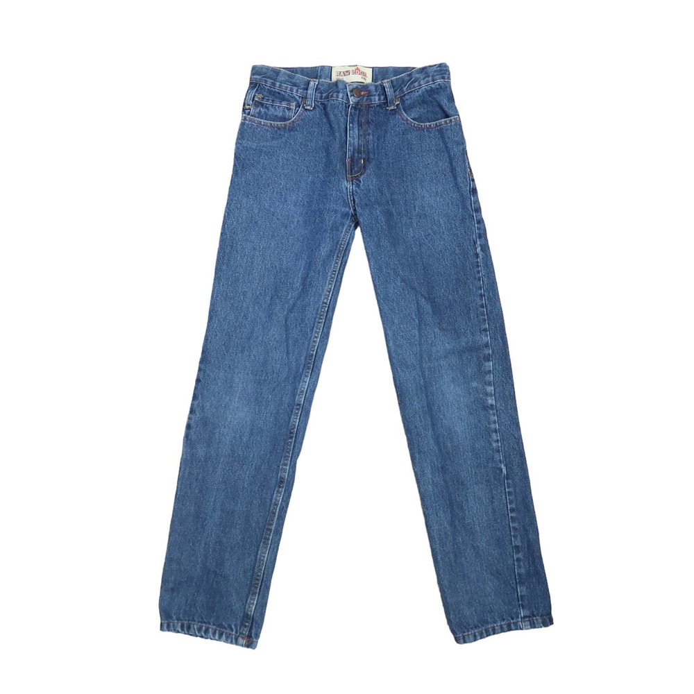 Raw Edge Denim Teen Boy Slim Fit medium wash denim jeans Size 18
